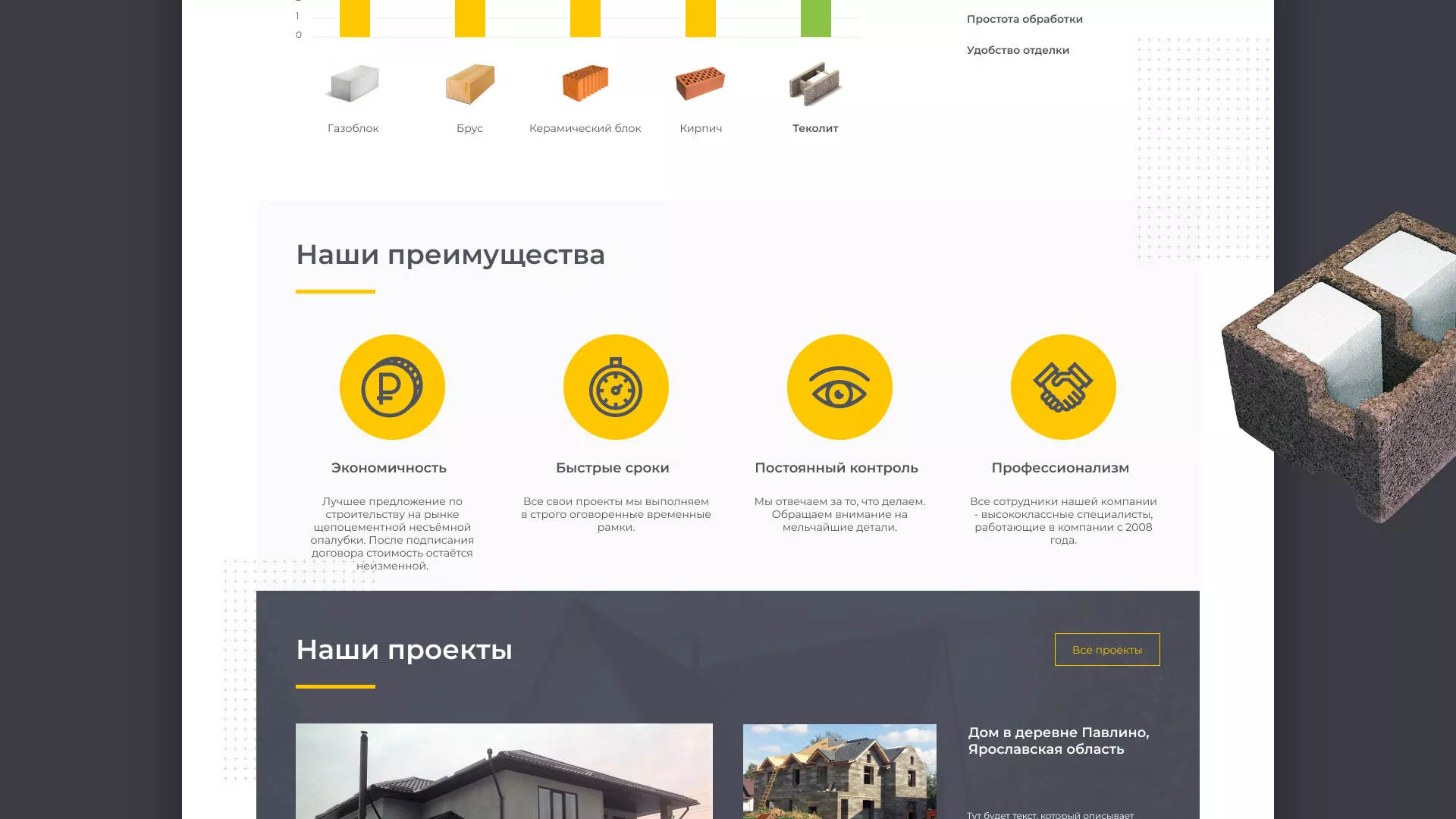 Создание сайта для строительной компании «ЭКОДОМ» в Лукоянове