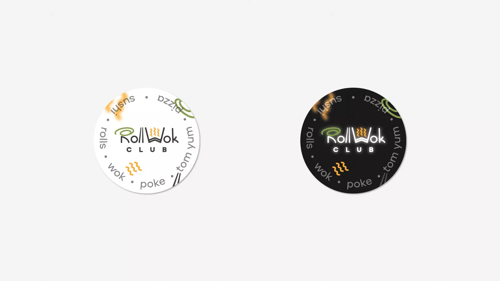 Разработка наклеек для суши-бара «Roll Wok Club» в Лукоянове